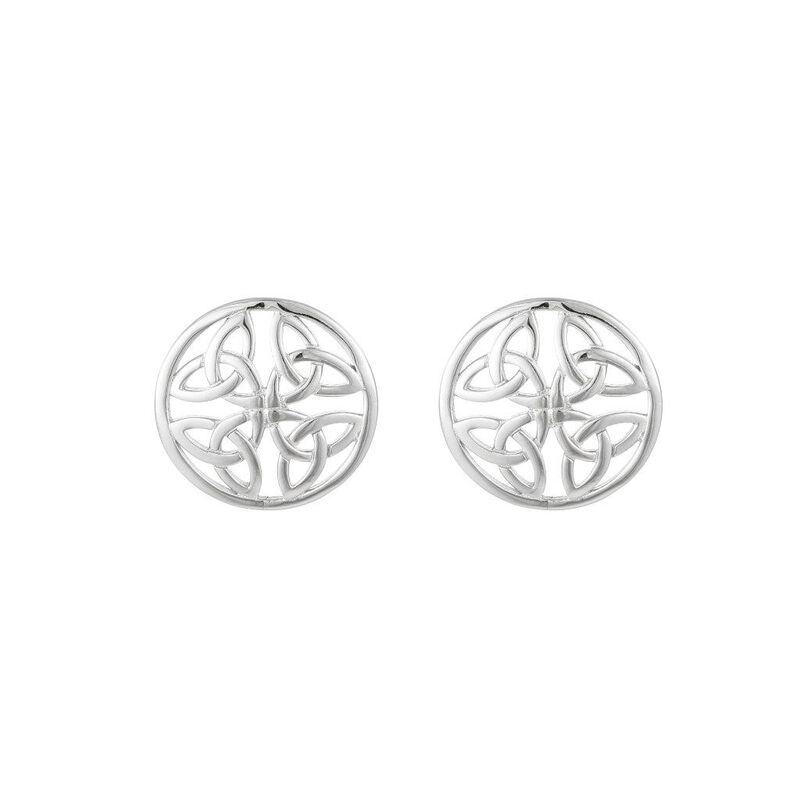 Sterling Silver 4 Trinity Circle Earrings